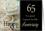 65th Anniversary card for Cousin & Wife - Pale pink roses card