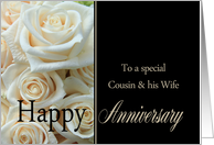 Anniversary card for Cousin & Wife - Pale pink roses card