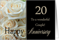 20th Anniversary card to a couple - Pale pink roses card