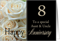 8th Anniversary card to Aunt & Uncle - Pale pink roses card