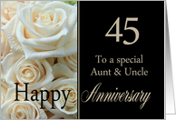 45th Anniversary card to Aunt & Uncle - Pale pink roses card