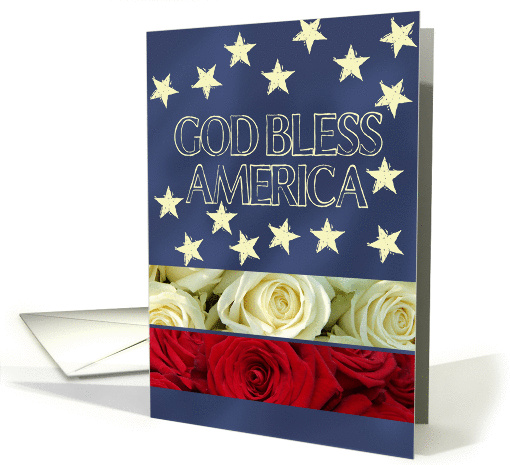 Patriot Day - God bless America - Patriotic roses card (1309168)