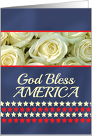 Patriot Day - God Bless America - Patriotic roses card