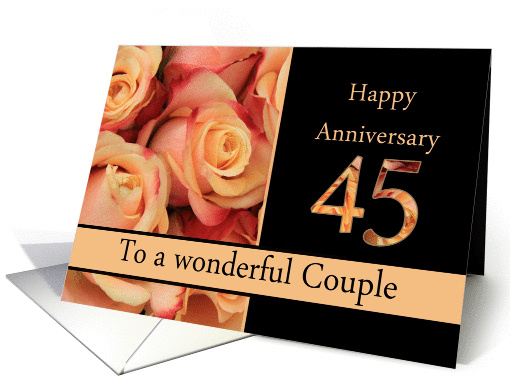 45th Anniversary to couple - multicolored pink roses card (1310346)