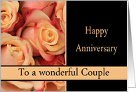 Anniversary to couple - multicolored pink roses card