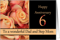 6th Anniversary to Dad & Step Mom - multicolored pink roses card