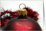 Italian Buon Natale Red Christmas Bauble card