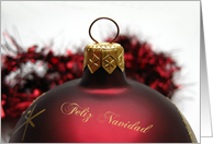 Spanish Red Bauble Christmas Feliz Navidad card
