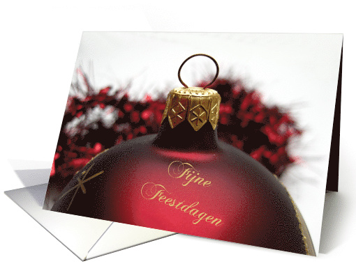 Dutch Red Bauble Christmas Fijne Feestdagen card (531934)