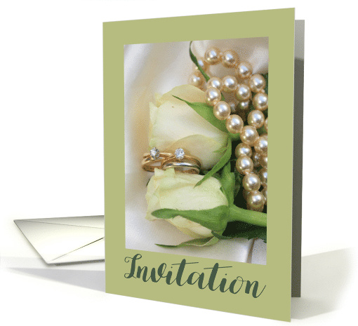 White Rose Double Bridal Set Lesbian Wedding Invitation card (545229)