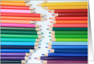 Rainbow Color Pencils Blank Any Occasion card