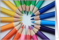 Circle of Colored Pencils Blank Any Occasion card