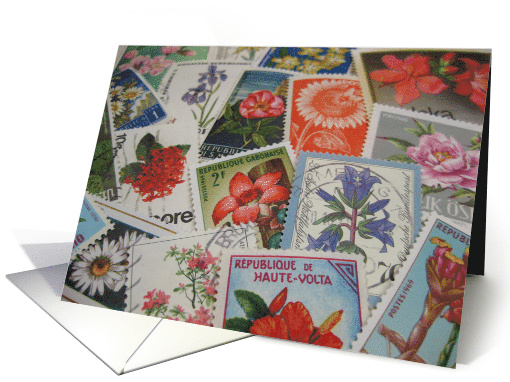 Stamps Floral Theme Blank Any Occasion card (560068)