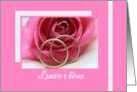 pink rose wedding congratulations - Italian card