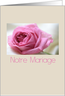 Notre Mariage French Wedding Invitation Pink Rose card