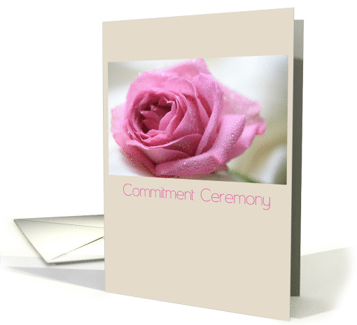 Commitment Ceremony Invitation Pink Rose card (567871)