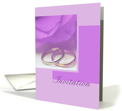 Purple Rose and Rings Wedding Invitation card (571338)