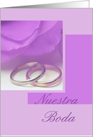 purple rose Spanish wedding invitation card