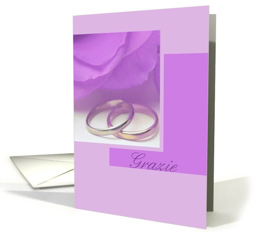 purple rose Italian wedding thank you card (571375)