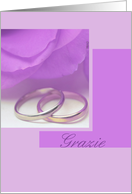 purple rose Italian wedding thank you card