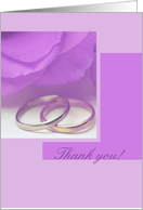 purple rose wedding thank you card