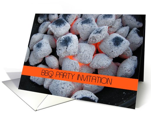BBQ invitation hot coal card (574347)