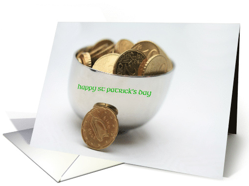 St Patrick's Silver Pot of Gold Irish Euro Coins card (580227)