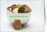 St Patrick’s Silver Pot of Gold Irish Euro Coins card