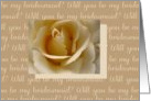 Will you be my bridesmaid - white rose on text card
