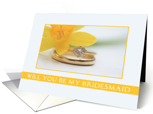 yellow daffodil will you be my bridesmaid card (590439)