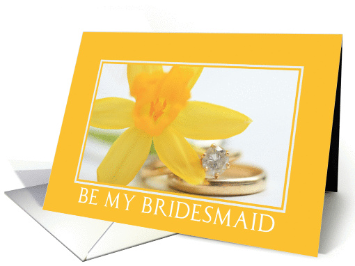 yellow daffodil will you be my bridesmaid card (590441)