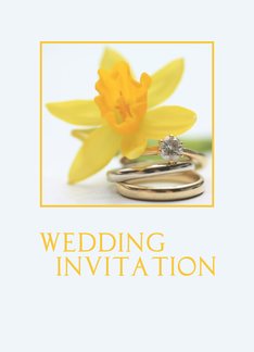 Wedding Invitation Yellow Daffodil and Wedding Bands