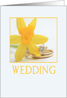 Wedding Invitation Yellow Daffodil and Wedding Bands card