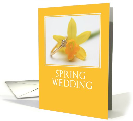 yellow daffodil spring wedding invitation card (590462)
