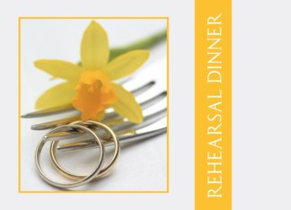 yellow daffodil wedding rehearsal dinner
