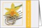 yellow daffodil wedding rehearsal dinner card