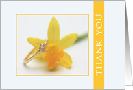 yellow daffodil wedding thank you card