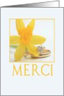 yellow daffodil french wedding thank you card