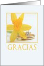 yellow daffodil spanish wedding thank you card
