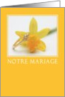 yellow daffodil french wedding invitation card