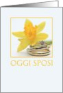 yellow daffodil italian wedding invitation card