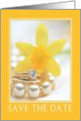 daffodil wedding save the date card