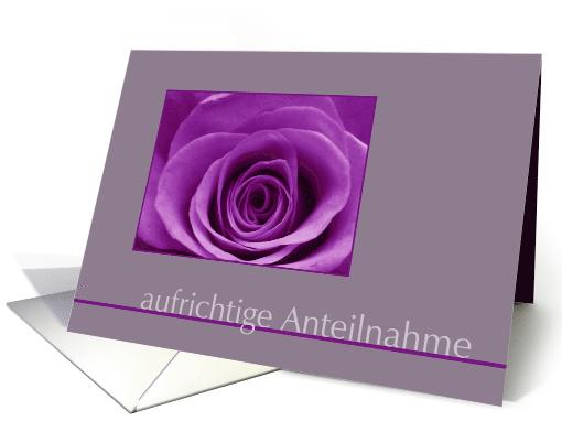 German Sympathy Purple Rose card (596823)