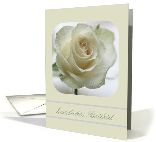 white rose german sympathy card (596842)