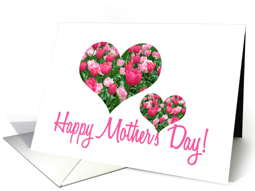 Mother's Day Pink Tulip Heart card (597974)