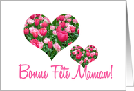 French Mother’s Day Pink Tulips Heart card