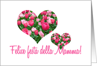 Italian Mother’s Day Pink Tulip Heart card