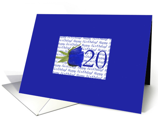 20th Happy Birthday Blue Rose card (600214)