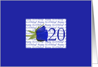 20th Happy Birthday Blue Rose card