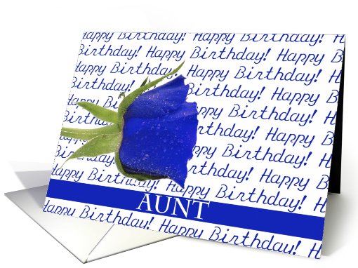 Aunt Happy Birthday Blue Rose card (601155)